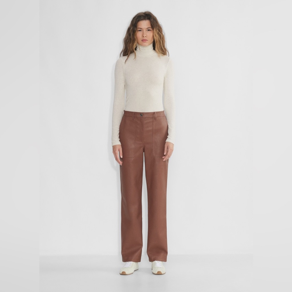 Aritzia Wilfred Lucy Began Leather Pants In BLACK Sz6 MSRP:$168